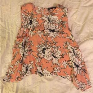 Zara shark bite floral tank